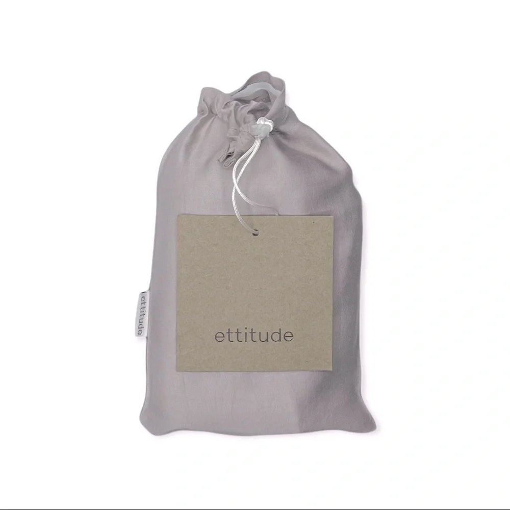 NEW Ettitude Travel Pillowcase Bamboo Lyocell Standard Size Mist Color w/ Pouch - Picture 10 of 10